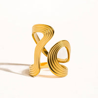 Xena 18K Gold Non-Tarnish Wavy Abstract Ring