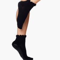 The Ruffle Grip Sock Black