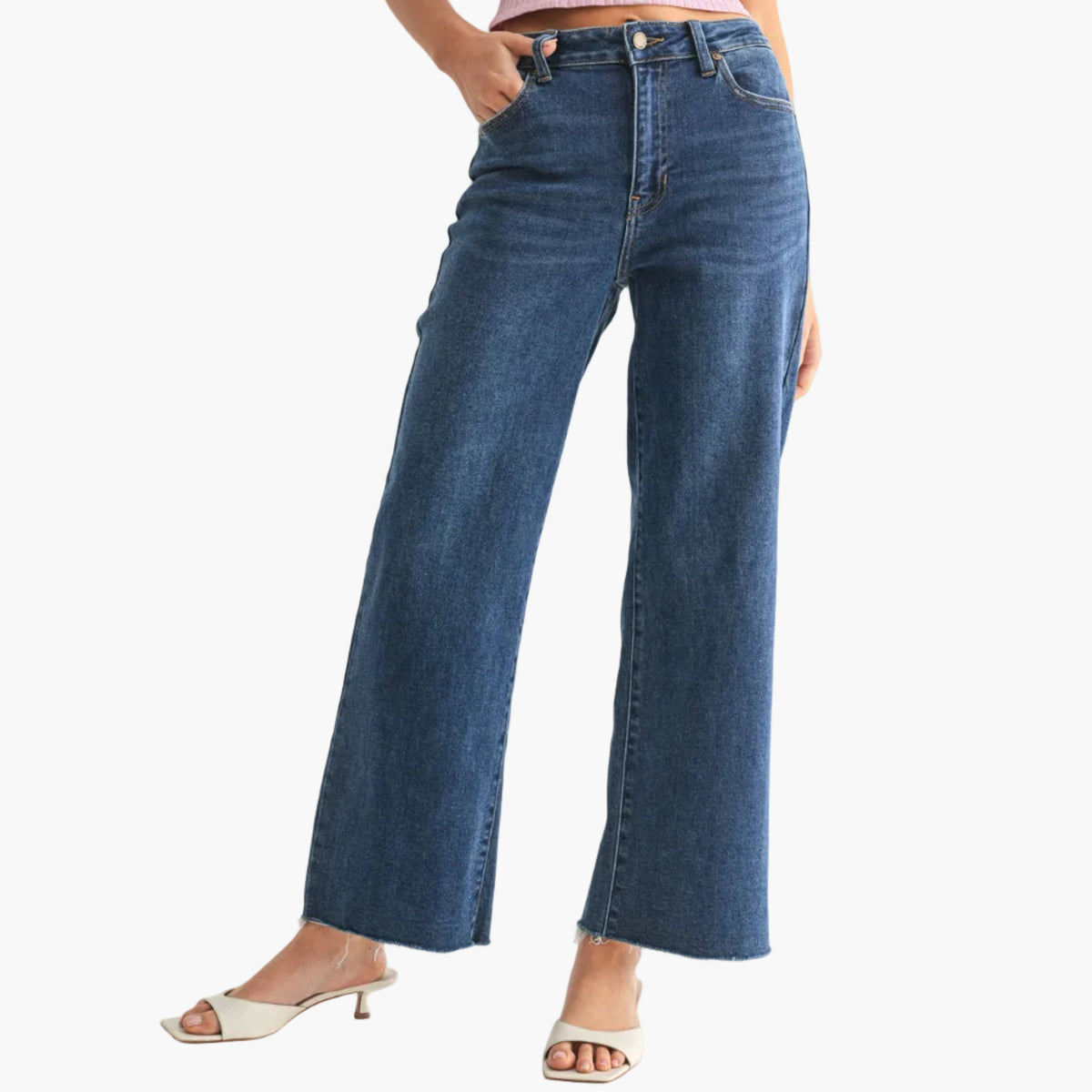 Dark Wash Slim Wide Leg