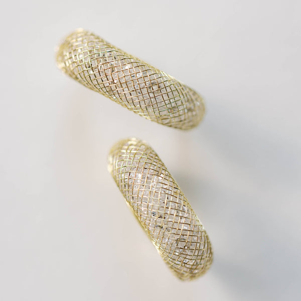 Gold Mesh Hoop Earrings