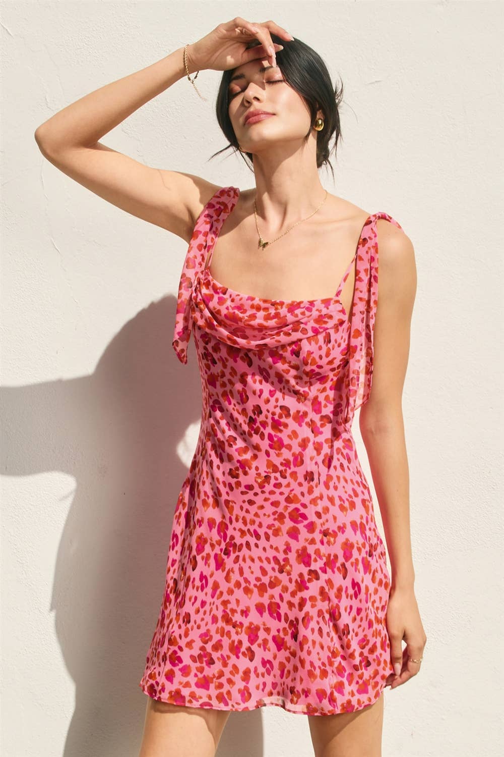 Animal Shoulder Sash Mini Dress