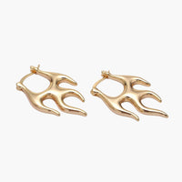 Flaming Fire Abstract Lock Latch Earrings