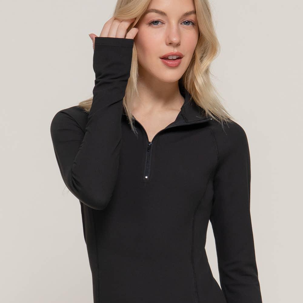 Long Sleeve Quarter Zip Workout Top