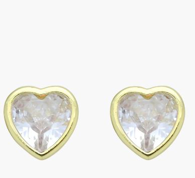 Gold & Cubic Zirconia Stud Earrings