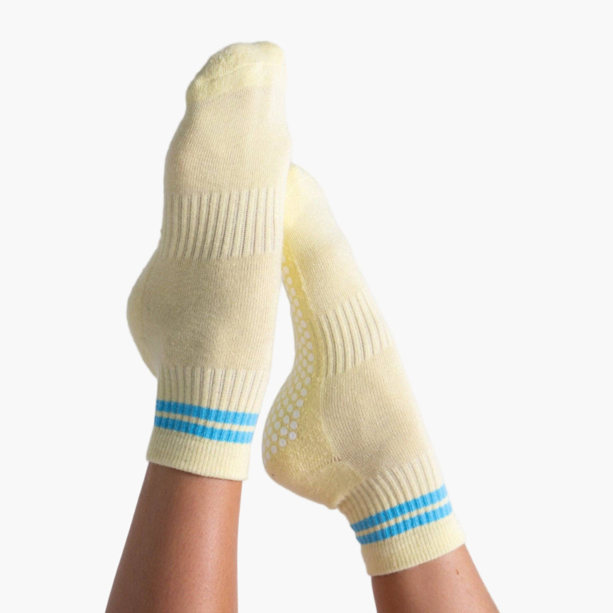 Cali Quarter Striped Pilates Grip Socks