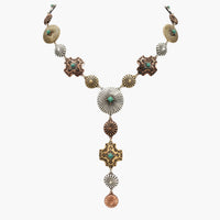 Native Cross & Concho Lariat Necklace