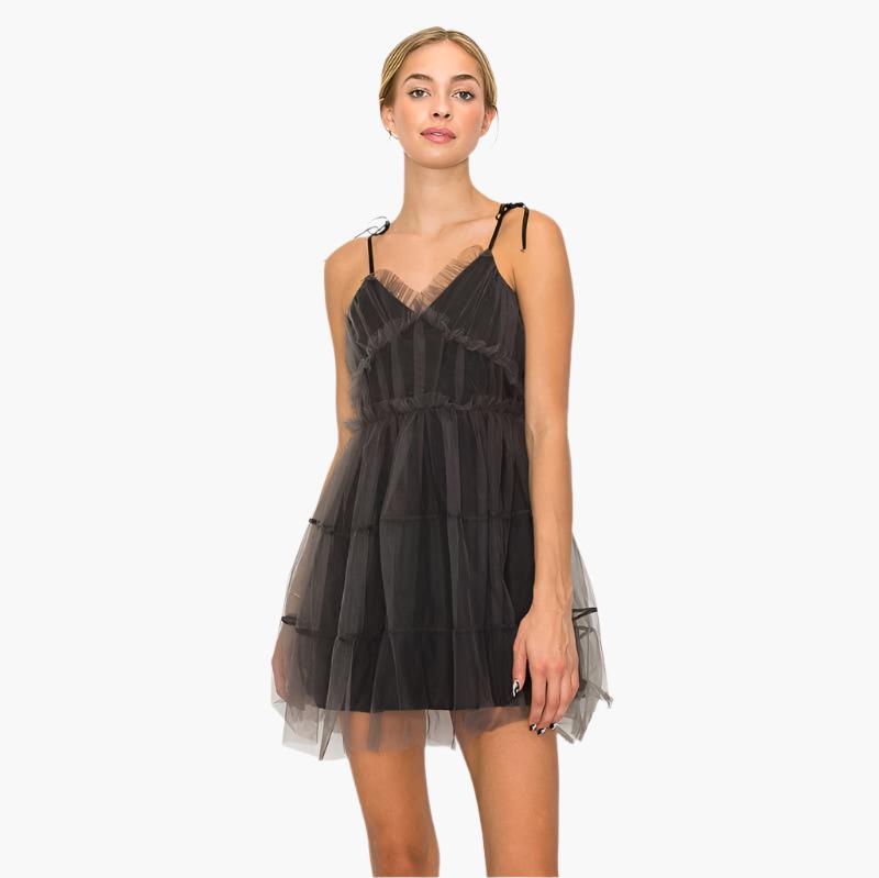 tiered mesh mini dress Tulle Layered Mesh Mini Dress