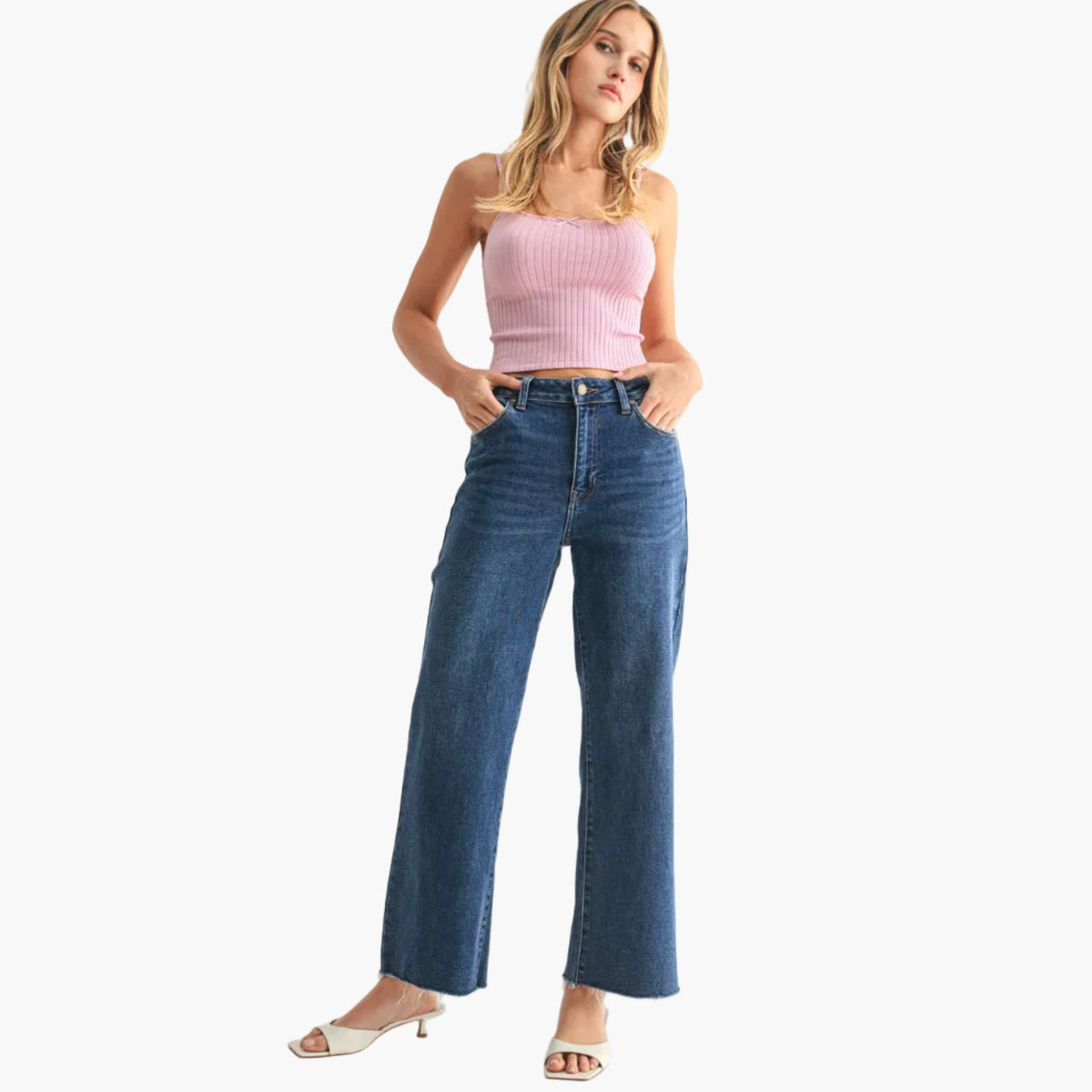 Dark Wash Slim Wide Leg