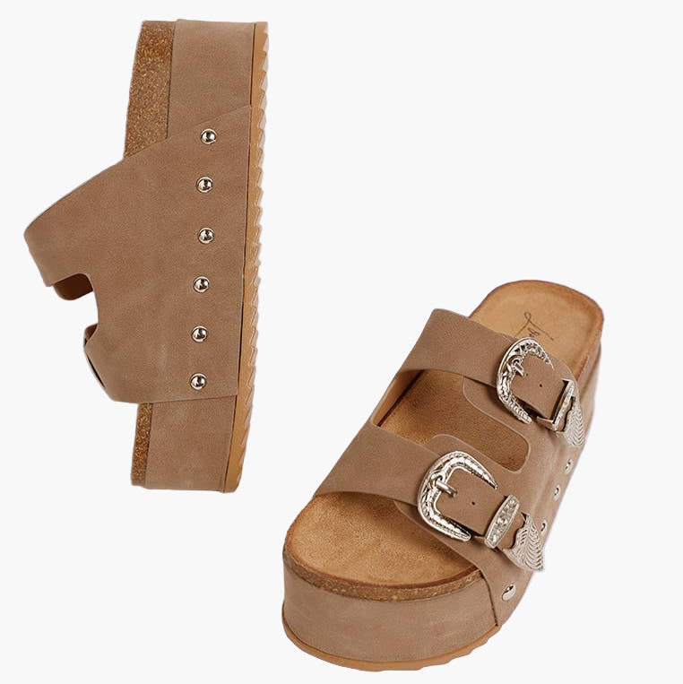 Zaphod Faux Leather Flatform Slip Ons