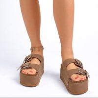 Zaphod Faux Leather Flatform Slip Ons