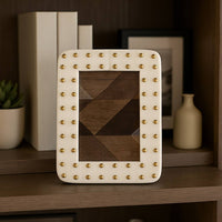 Ivory/Gold Resin Brass Dot Picture Frame - 4x6 in.