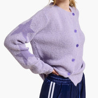 Lavender Star Sleeve Button Up Cardigan
