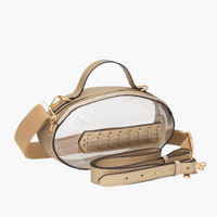 Clear Gameday Football Stitch Detail Crossbody Bag