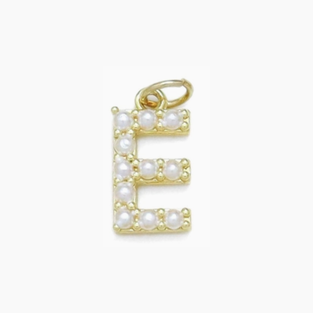Pearl Initial Letter Charms