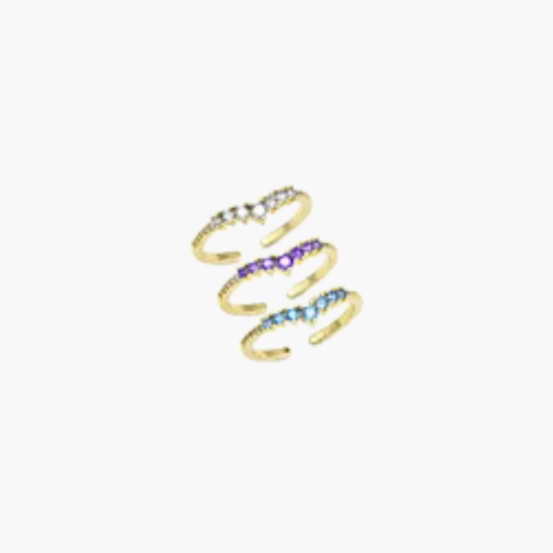 Wave Line Studded Wrap Ring