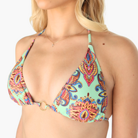 Two Piece Flower Print Bikini Swimsuit Set