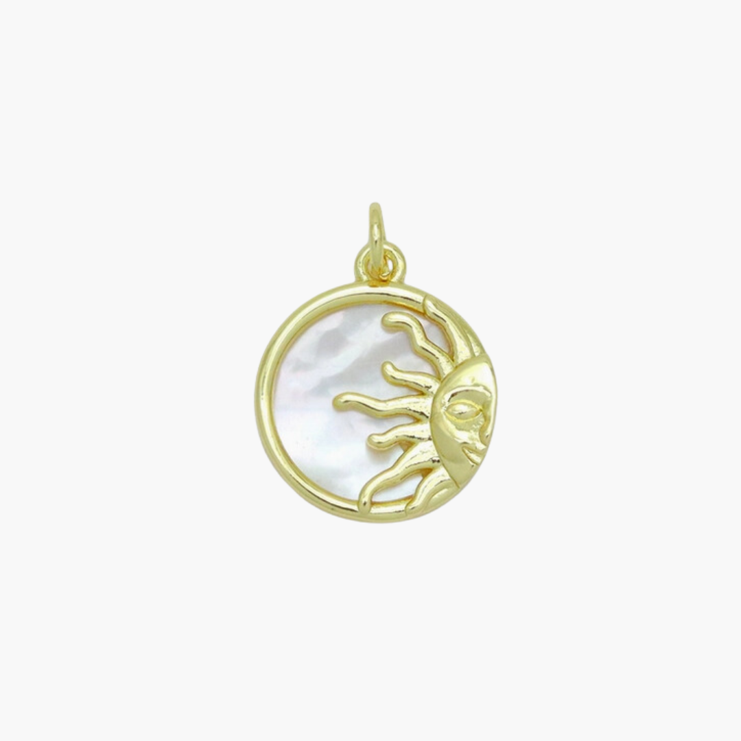 Mother of Pearl Sun Coin Charm