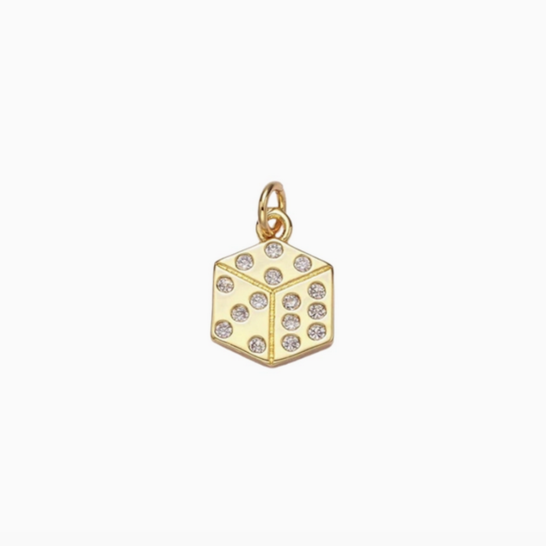 Gold Flat Dice Charm