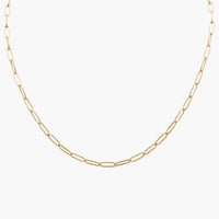 18K Gold Paperclip Chain Necklace -  2.5mm