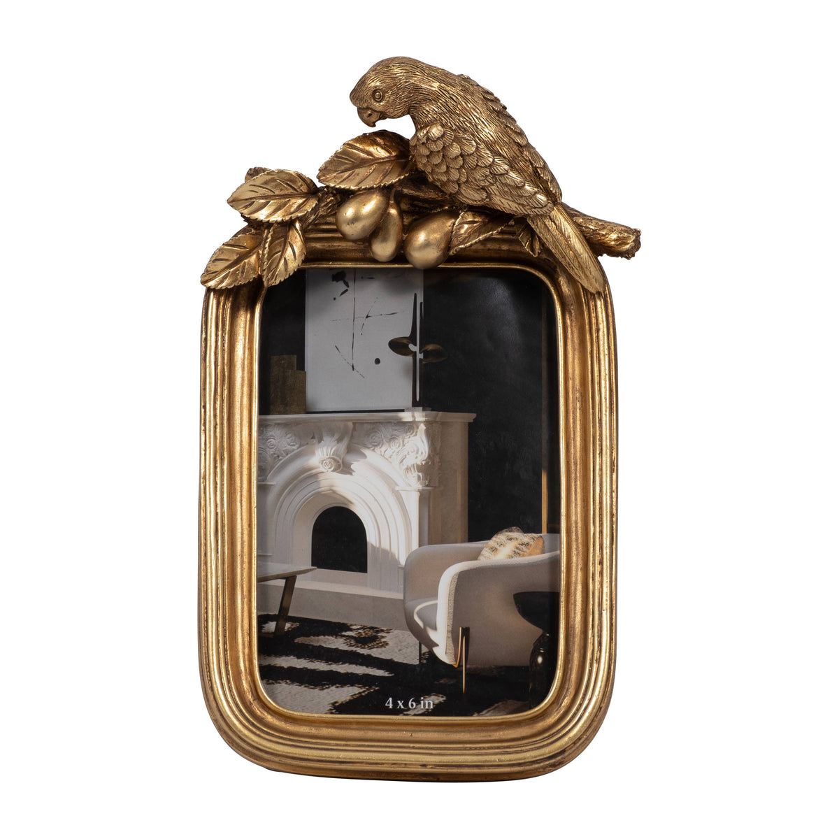 Gold Polyresin Bird Picture Frame - 4x6 in.