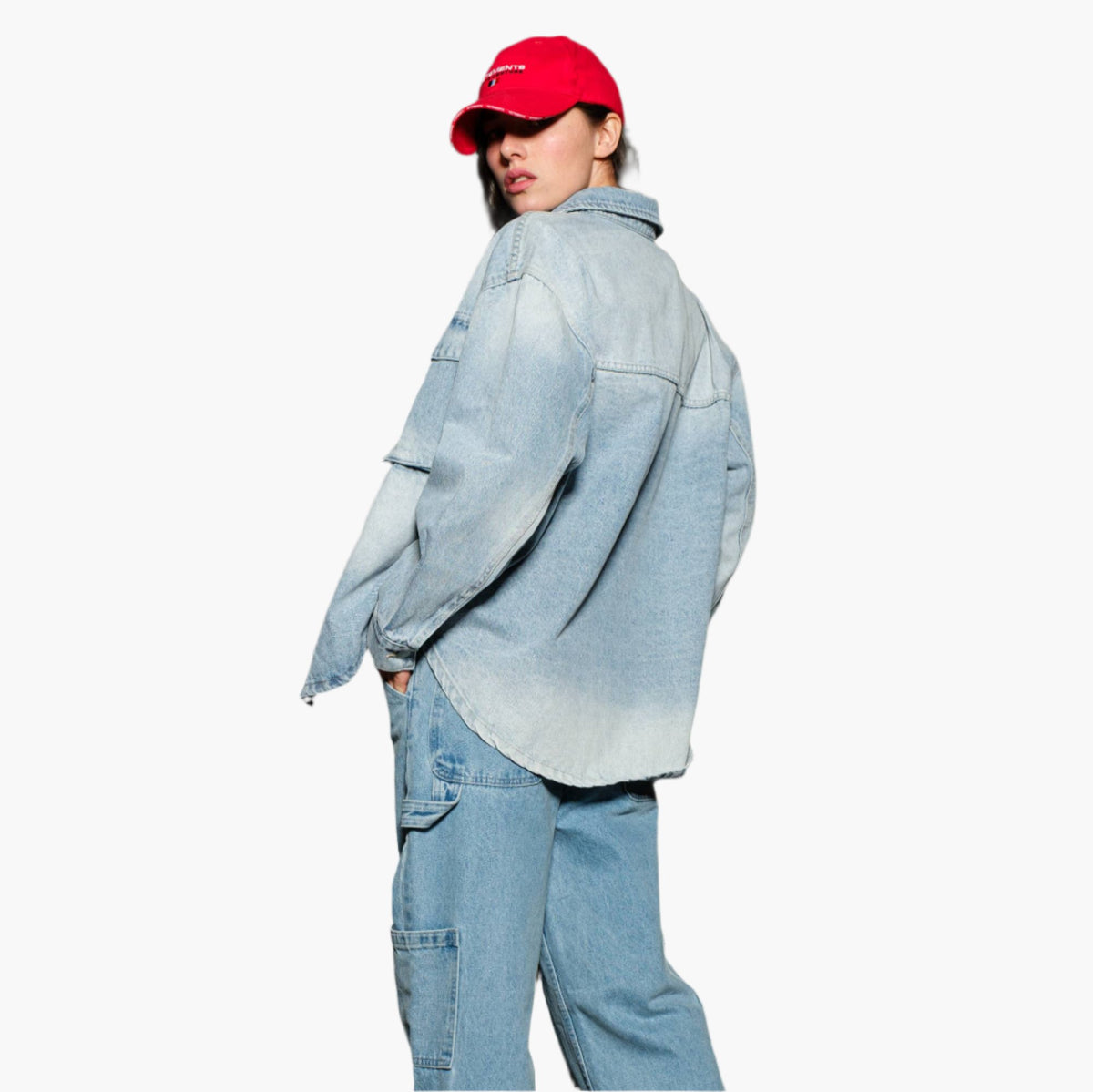 Oversized Denim Shacket with Pockets