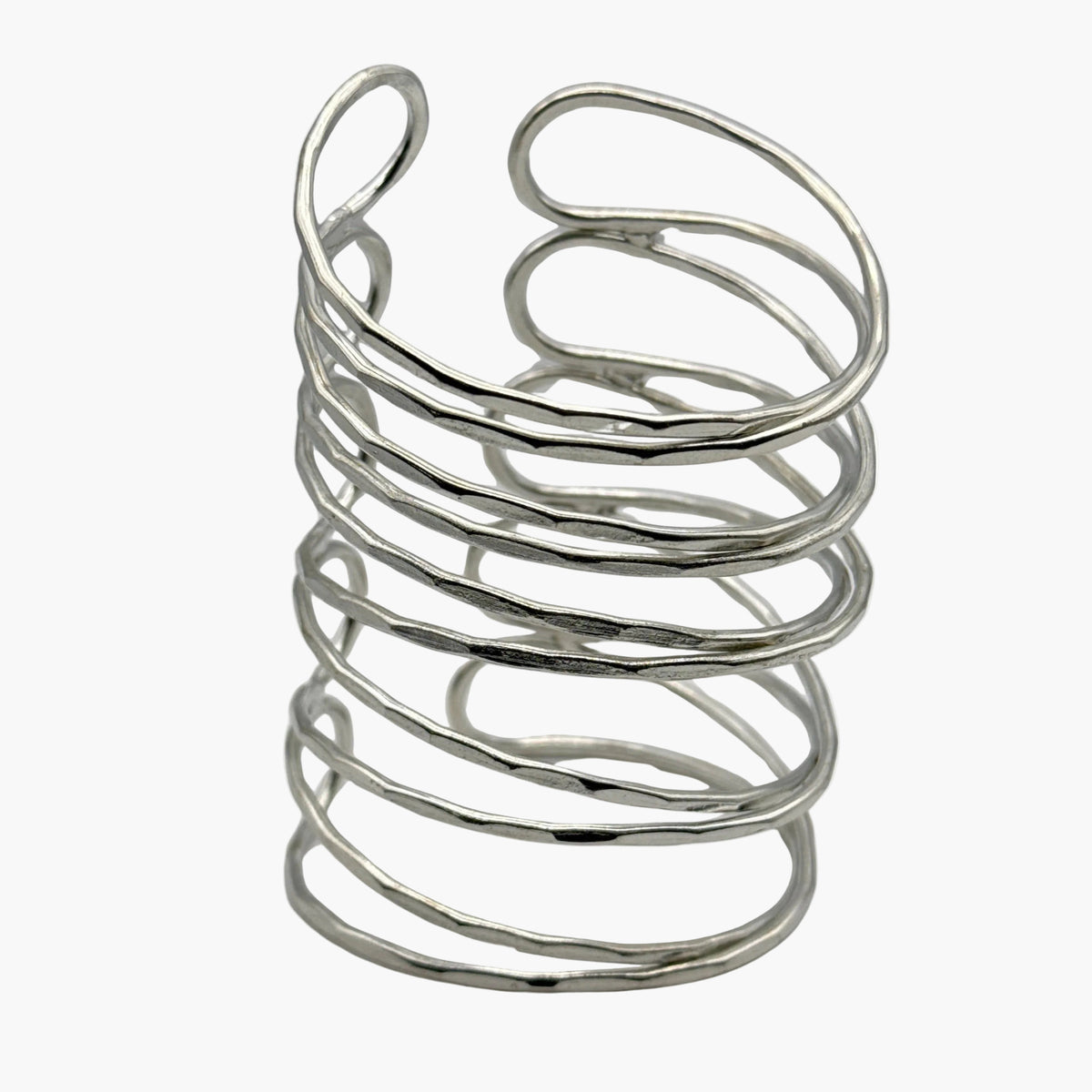 Multi-Strand Wire Cuff Bracelet With Open Design