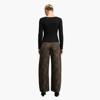 Leopard Print Barrel Pants