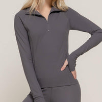 Long Sleeve Quarter Zip Workout Top