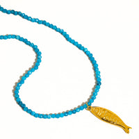 Sasha 18K Gold Non-Tarnish Fish Beaded Necklace
