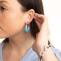 Turquoise Chunky Hoop Earrings