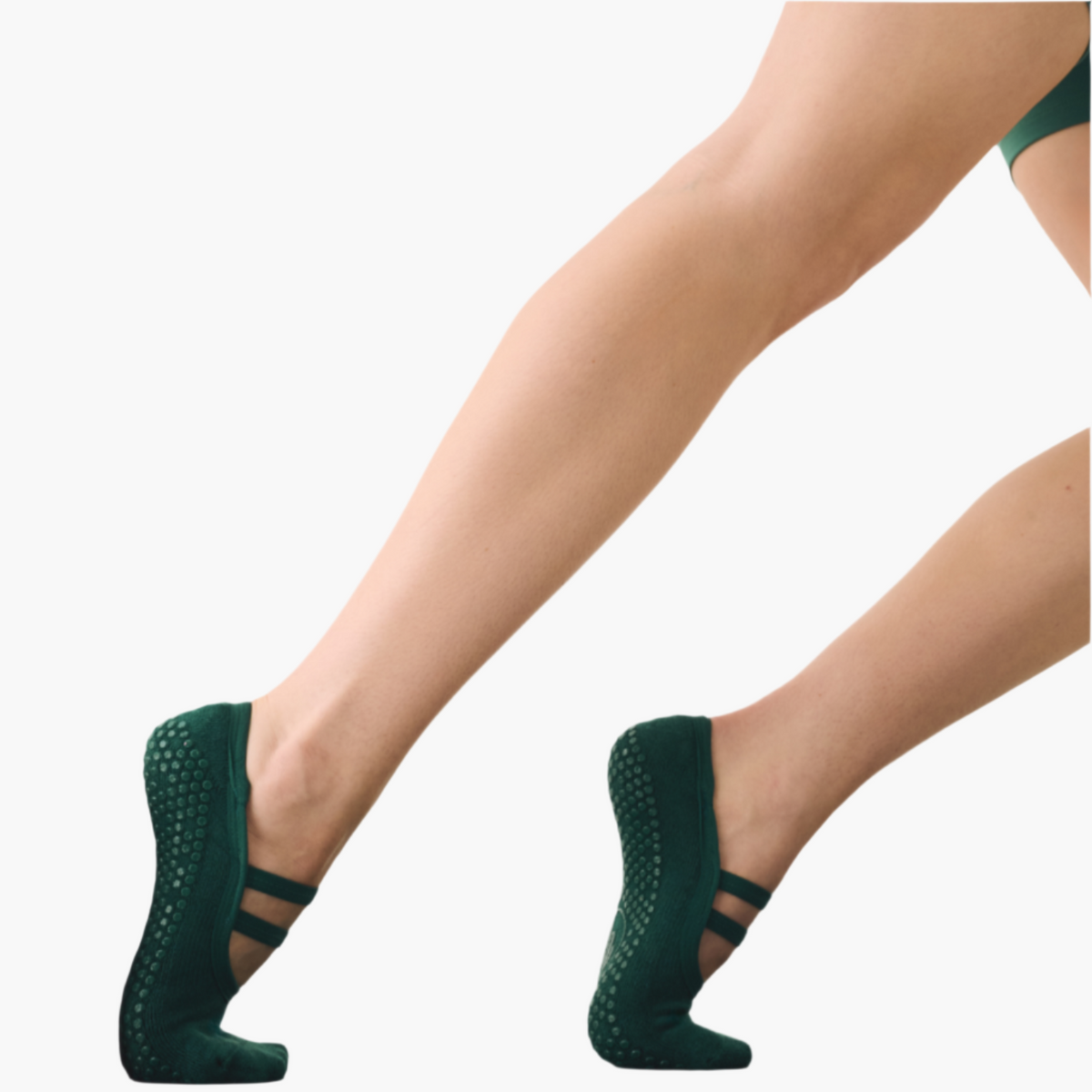 Ballet Non-Slip Grip Socks - Forest Green