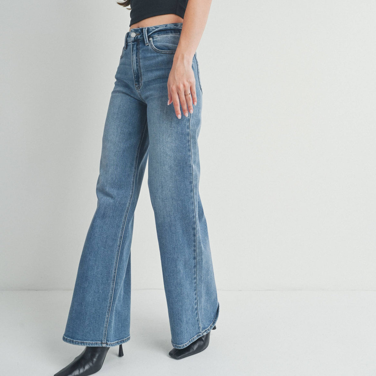 JBD High Rise Palazzo Wide Leg Jean