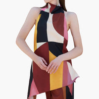 Abstract Print Halter Top