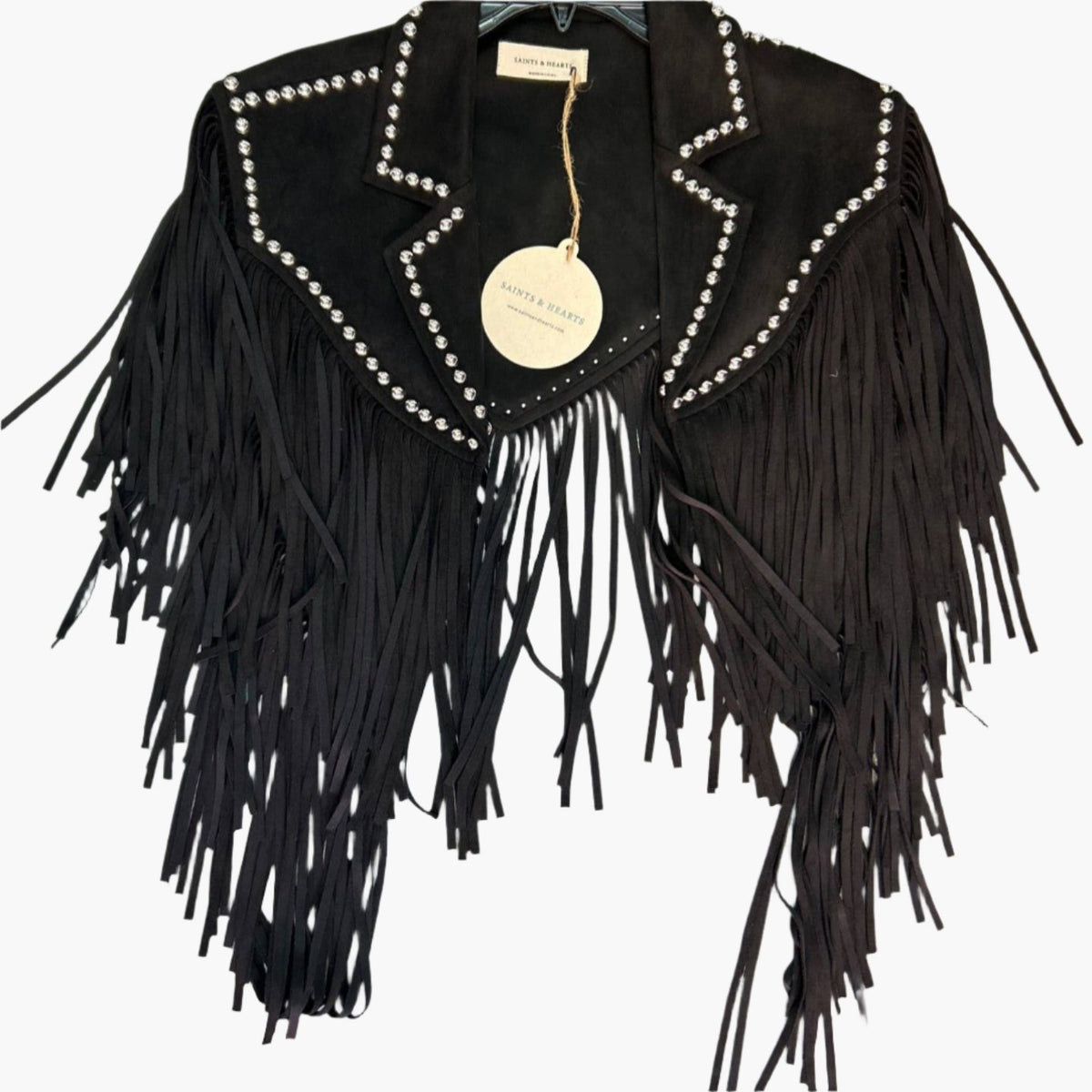 Black Studded Fringe Shrug