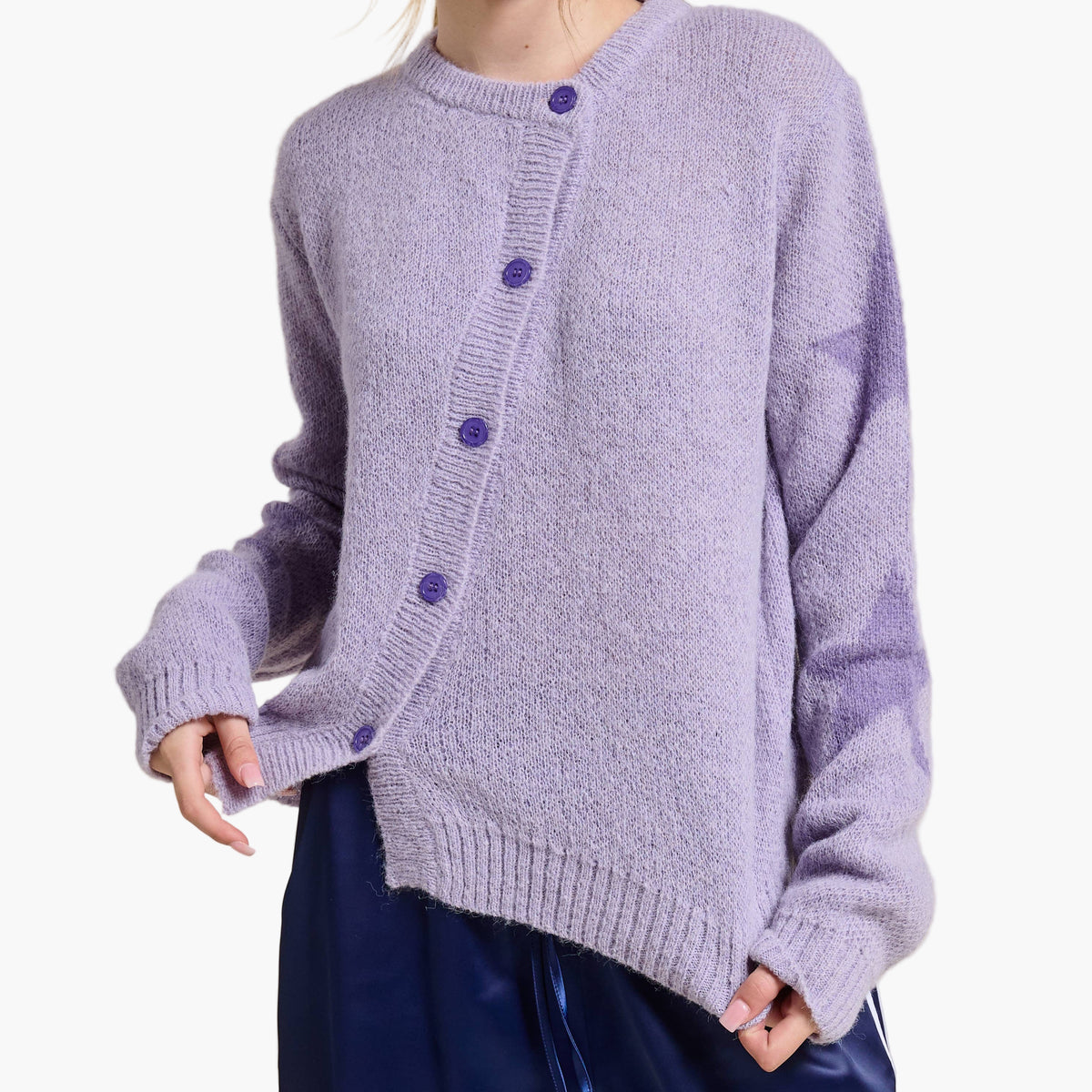 Lavender Star Sleeve Button Up Cardigan