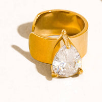 Jessenia 18K Gold Plated Non-Tarnish Pear Crystal Cuff