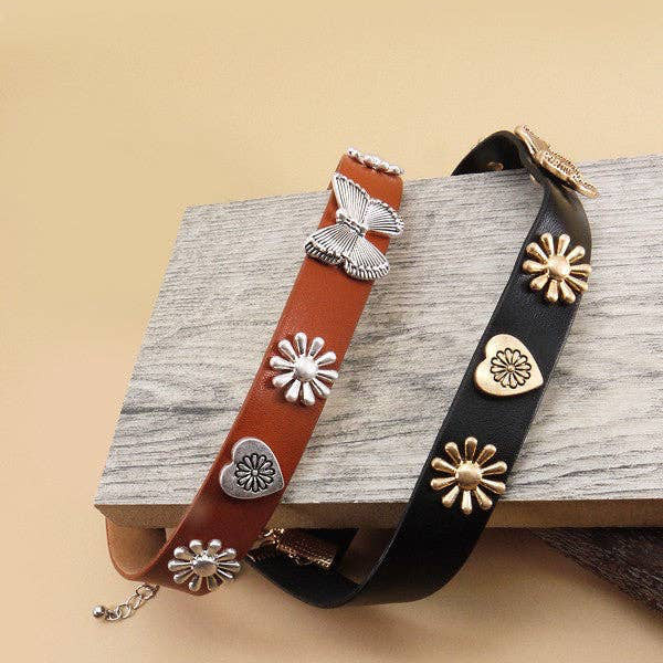 Charm Mix Faux Leather Choker