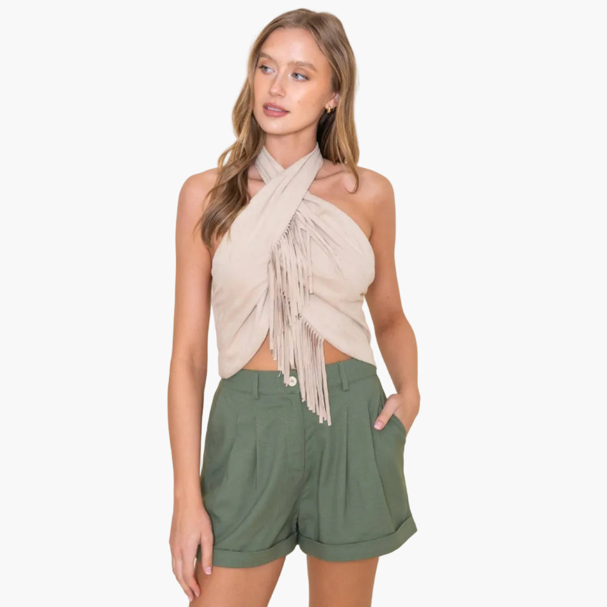 Tassel Wrap Halter Top