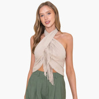 Tassel Wrap Halter Top