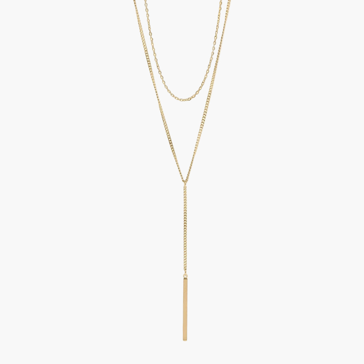 Bar Pendant Layered Lariat Necklace
