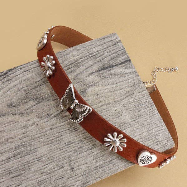 Charm Mix Faux Leather Choker