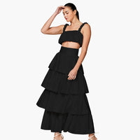 Satin Scrunched Crop Top