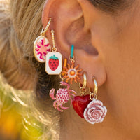 Six Piece Mixed Charm Huggie Hoop Earrings Set
