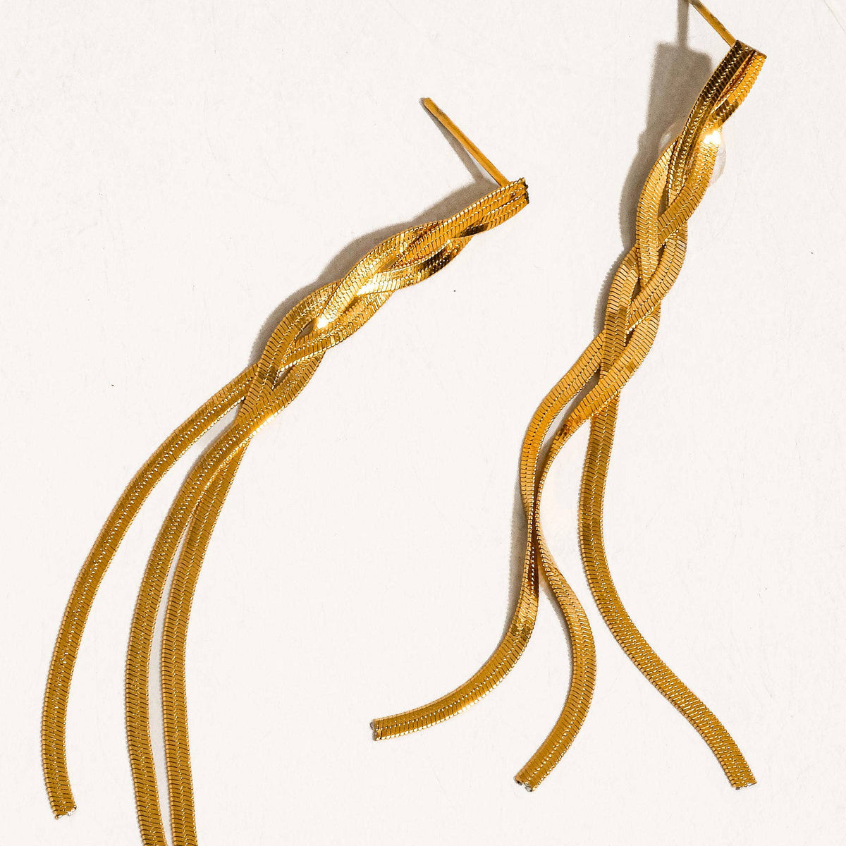 Zed 18K Gold Non-Tarnish Braided Tassel Earring