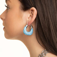 Turquoise Chunky Hoop Earrings
