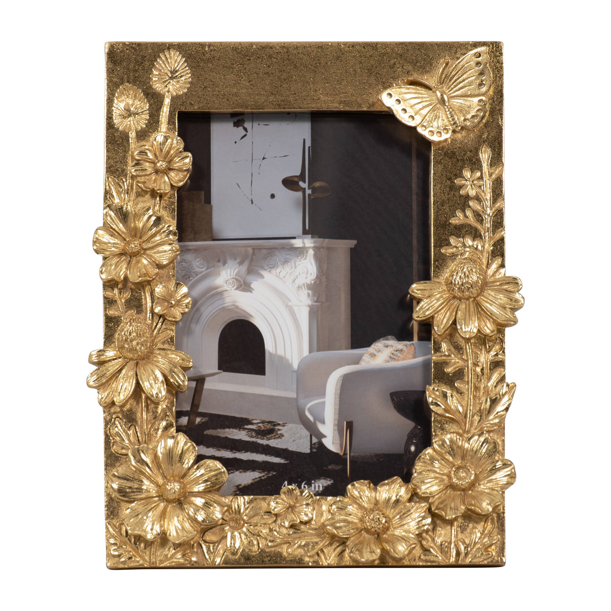 Gold Resin Boho Picture Frame - 4x6 in.