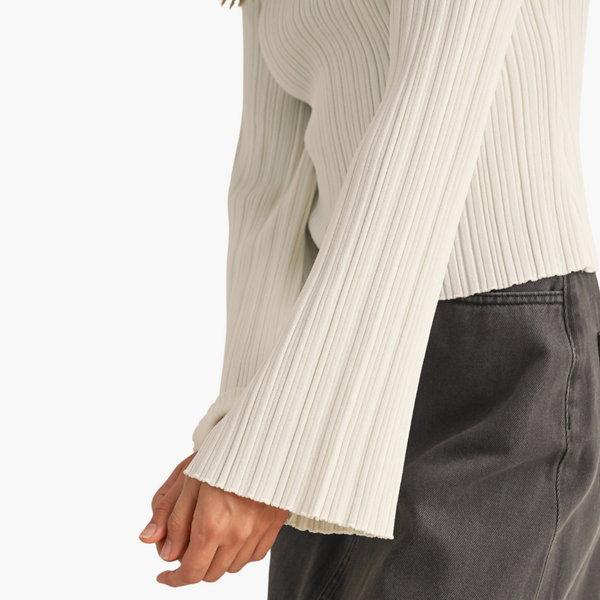 Ribbed Long Sleeve Knit Top