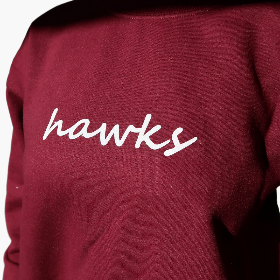 Maroon Hawks Glitter Sweatshirt