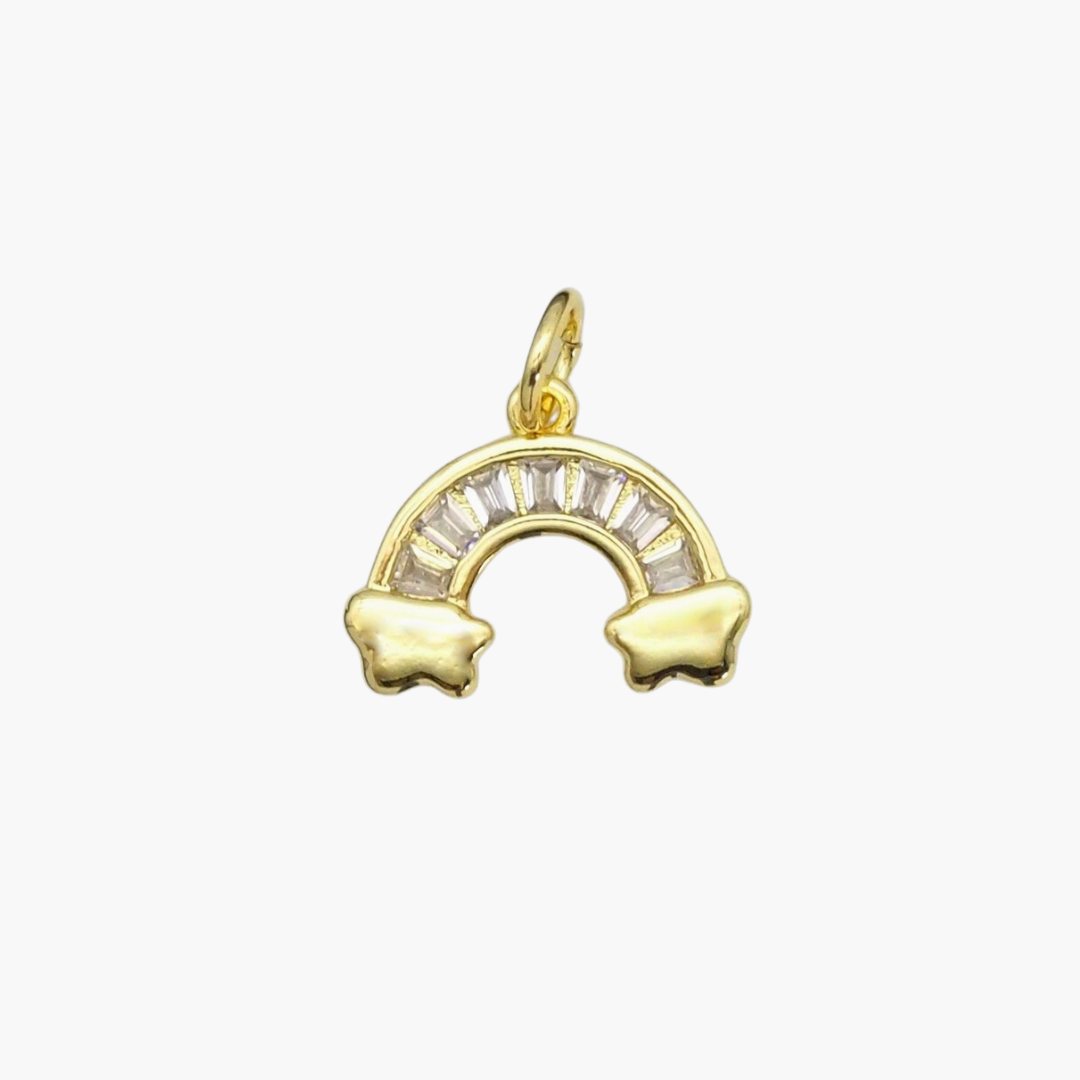 Clear Baguette Studded Rainbow Charm