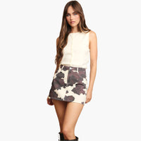 Animal Print Low Waist Mini Skirt